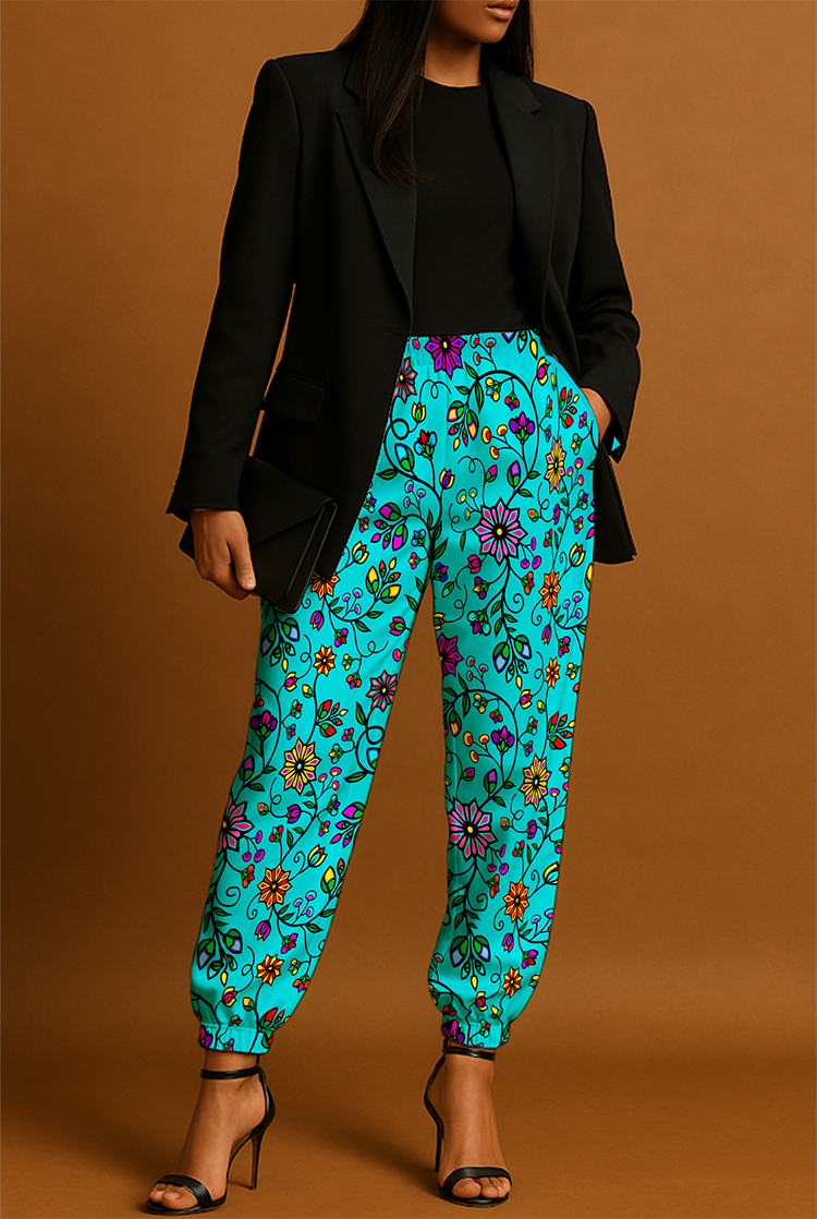 Prairie Paintbrush Cyan Ribbon Jogger Pants