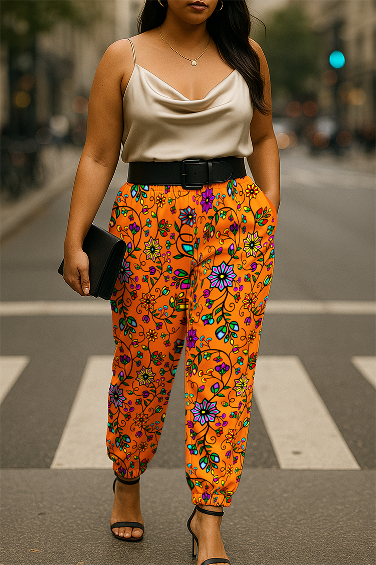 Prairie Paintbrush Orange Ribbon Jogger Pants