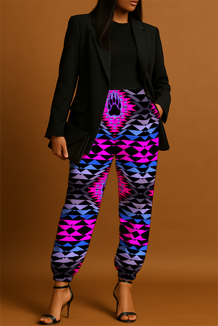 Sunset Bearpaw Blanket Pink Ribbon Jogger Pants