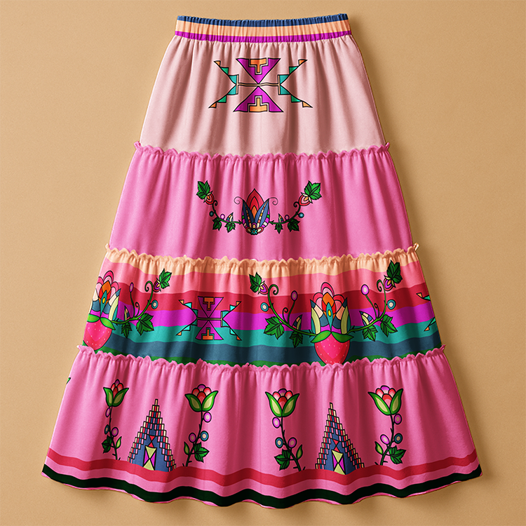 Heartberry Bloom Pink Three Tier Skirt