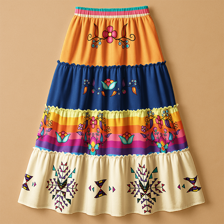 Starwoven Garden Bright Three Tier Skirt