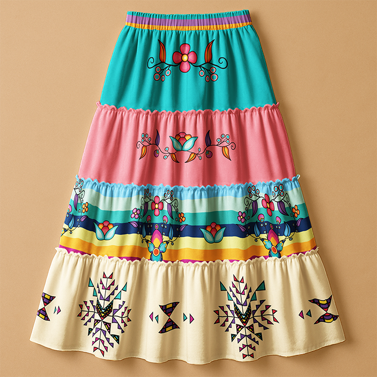 Starwoven Garden Pastel Three Tier Skirt