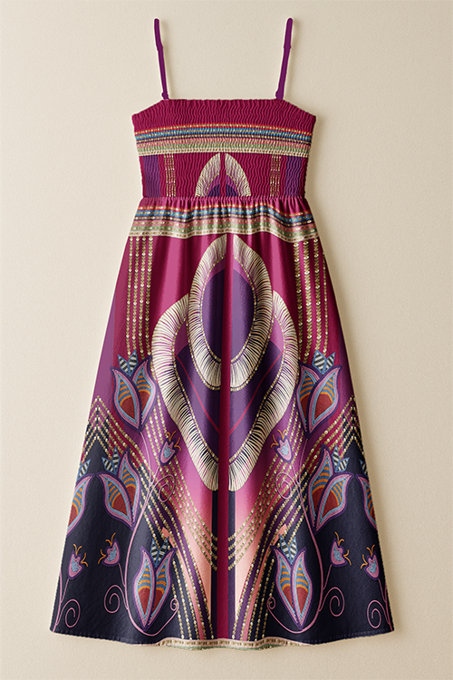 Dentalium Dreams Maroon Smock Top Dress