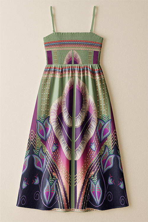 Dentalium Dreams Sage Smock Top Dress