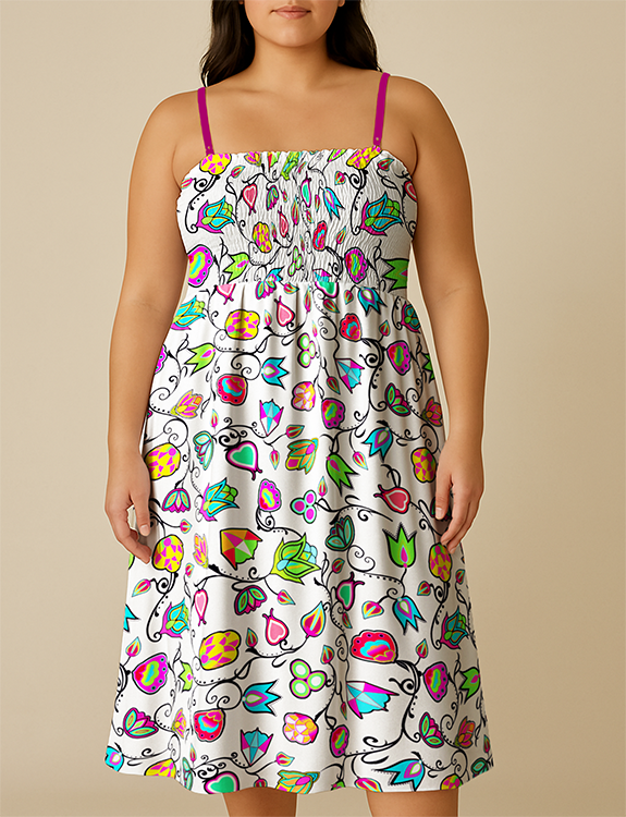 Indigenous Paisley White Smock Top Dress