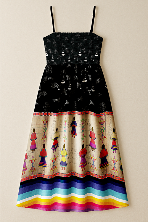 Ledger Round Dance Midnight Smock Top Dress