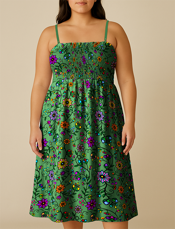 Prairie Paintbrush Sage Smock Top Dress