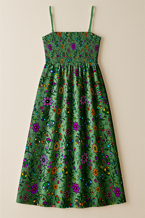 Prairie Paintbrush Sage Smock Top Dress