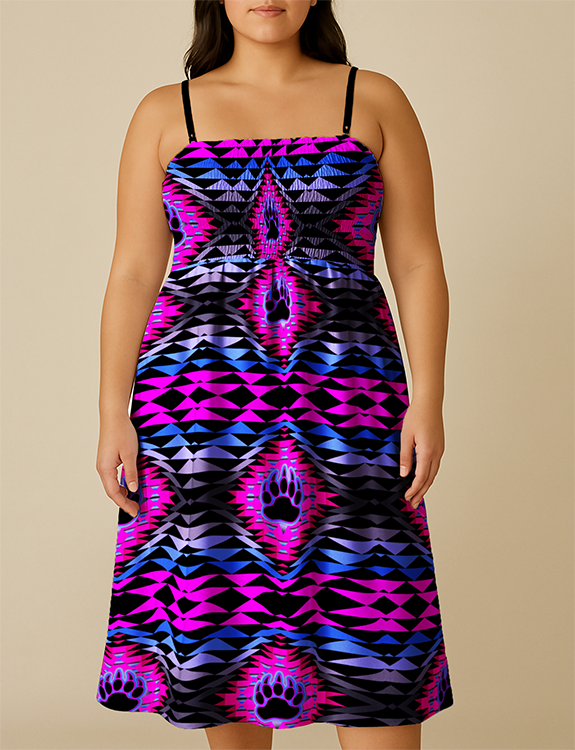 Sunset Bearpaw Blanket Pink Smock Top Dress