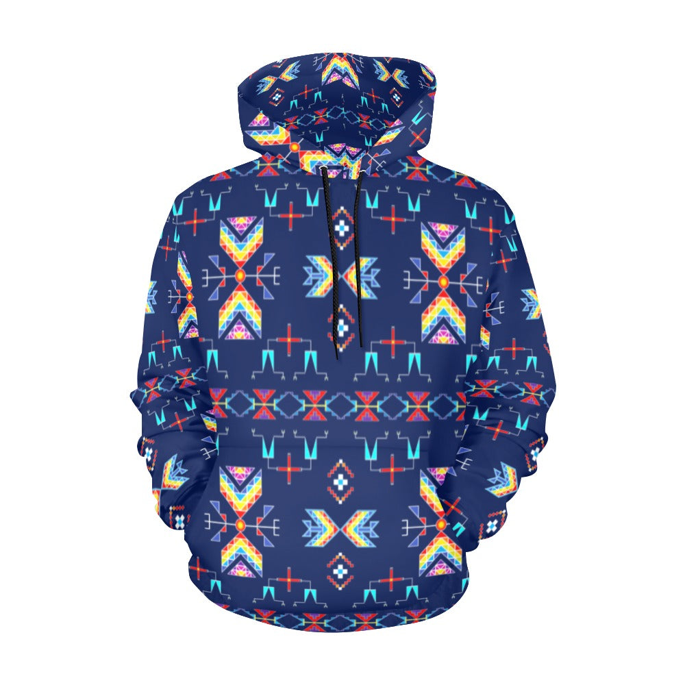 Rainy Chief Rainbow Night Lake Hoodie for Men (USA Size)