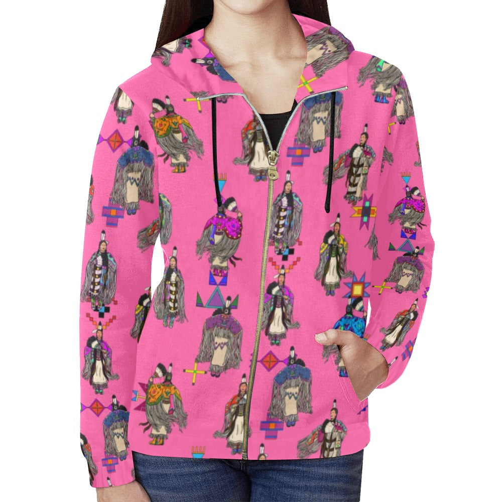 Women's Tradish Dancers Pink Full Zip Hoodie for Women