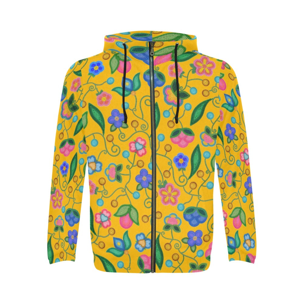 Skyberry Serenade Yellow Men's Zipper Hoodie
