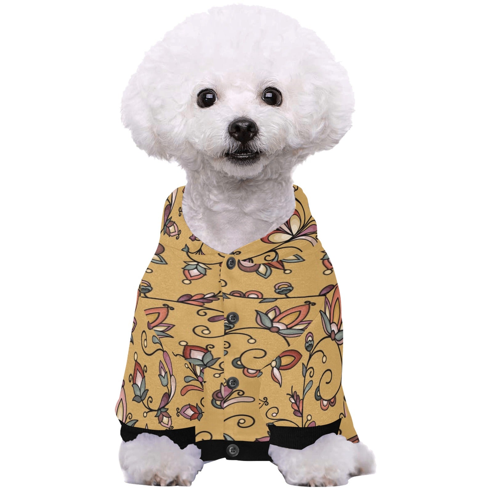 Burnt Sky Petals Gold Pet Dog Hoodie