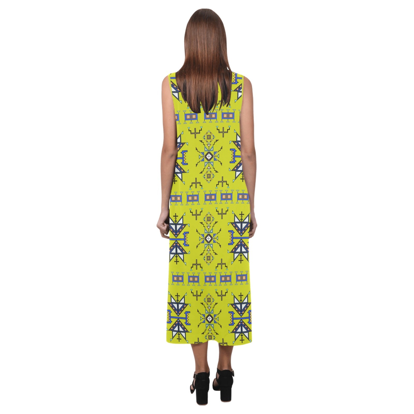 Eagle Strike Lime Phaedra Sleeveless Open Fork Long Dress