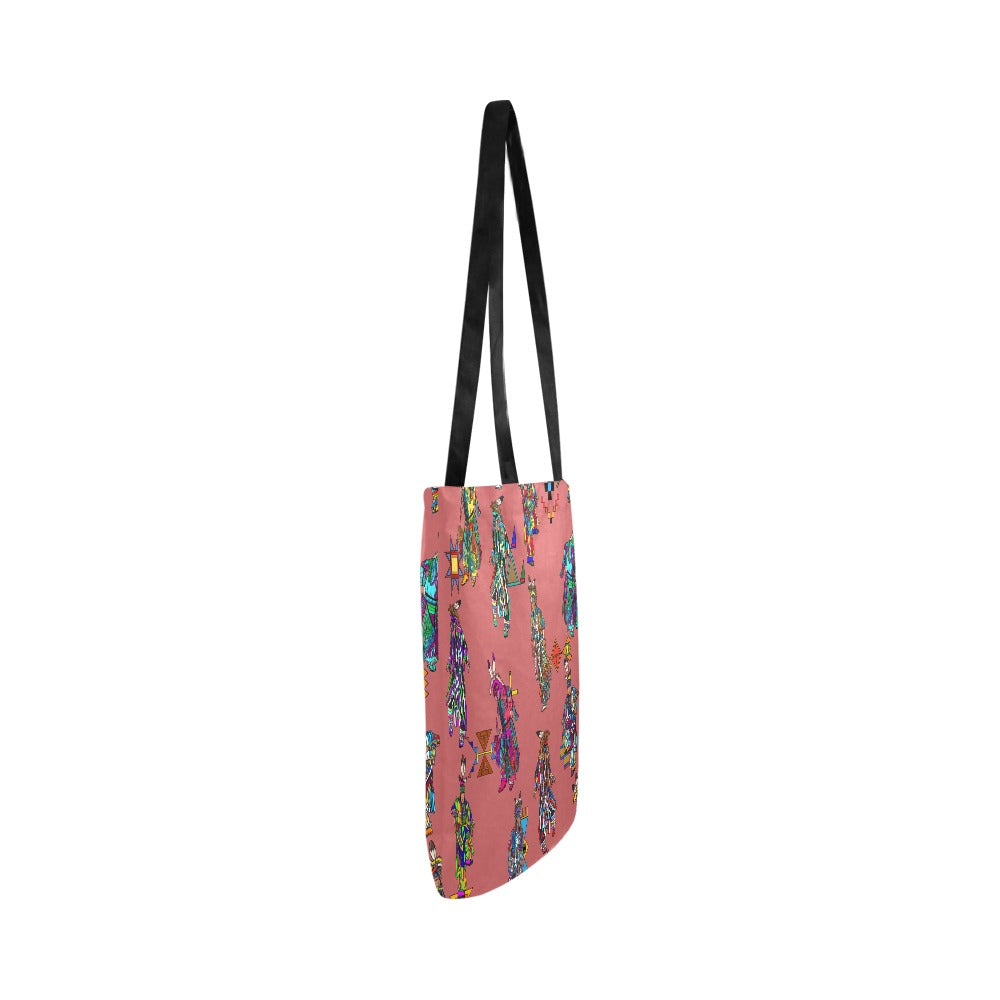 Men's Grass Dancers Terra Cotta Reusable Shopping Bag (Two sides)