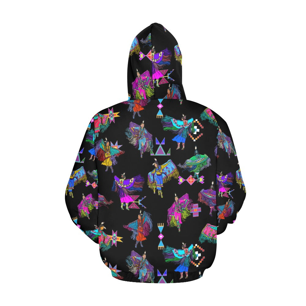 Women's Fancy Dancers Black Hoodie for Women (USA Size)