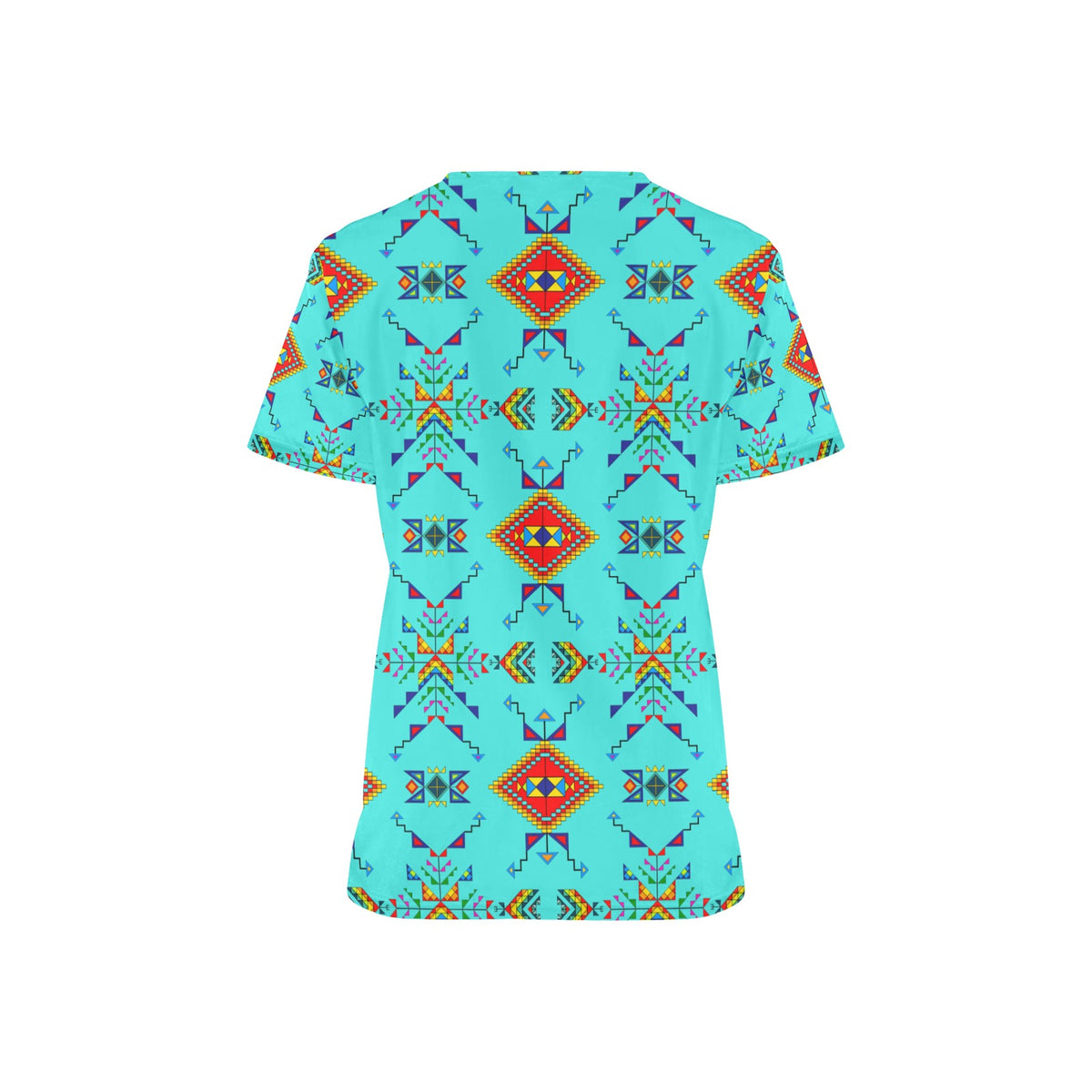 Buffalo Jump Turquoise Scrub Top