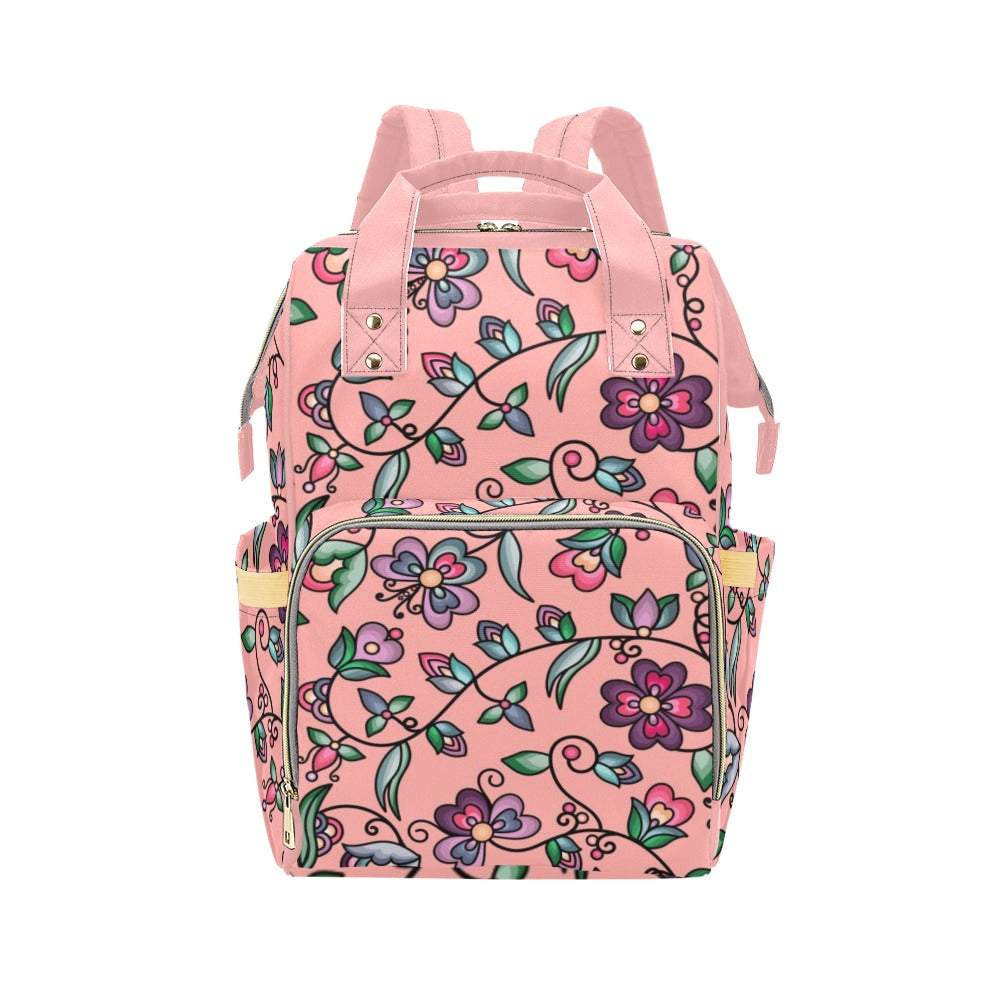 Amber Evening Garland Peach Multi-Function Diaper Backpack/Diaper Bag