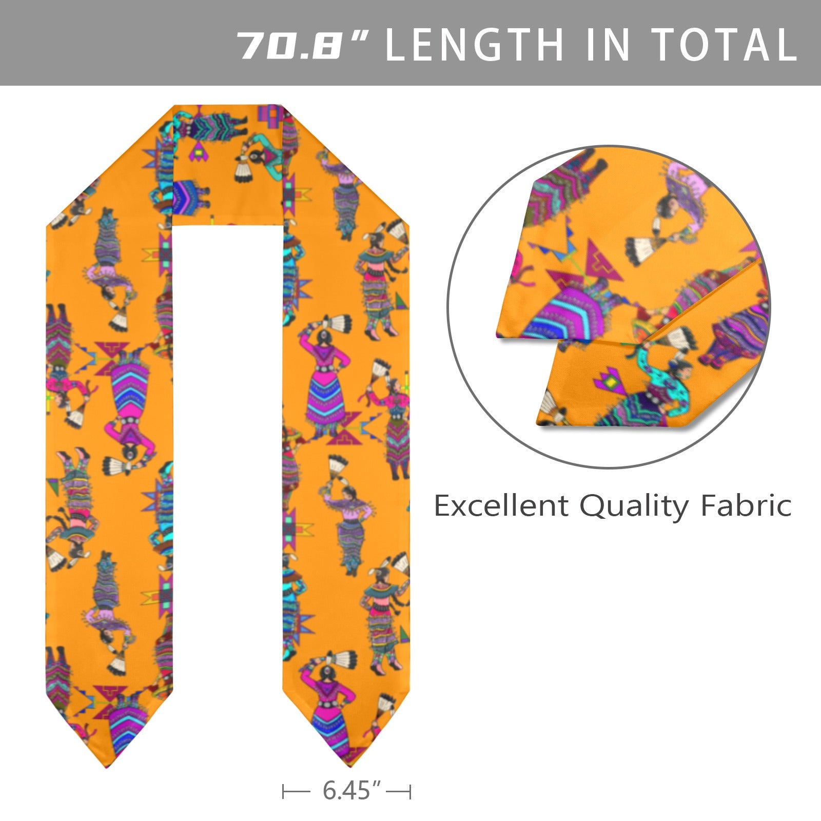 Women's Jingle Dancers Orange Graduation Stole