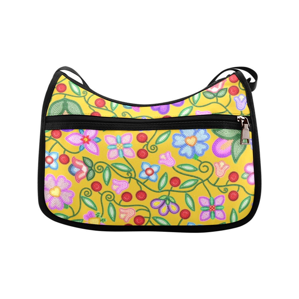 Petal Harmony Ochre Crossbody Bag