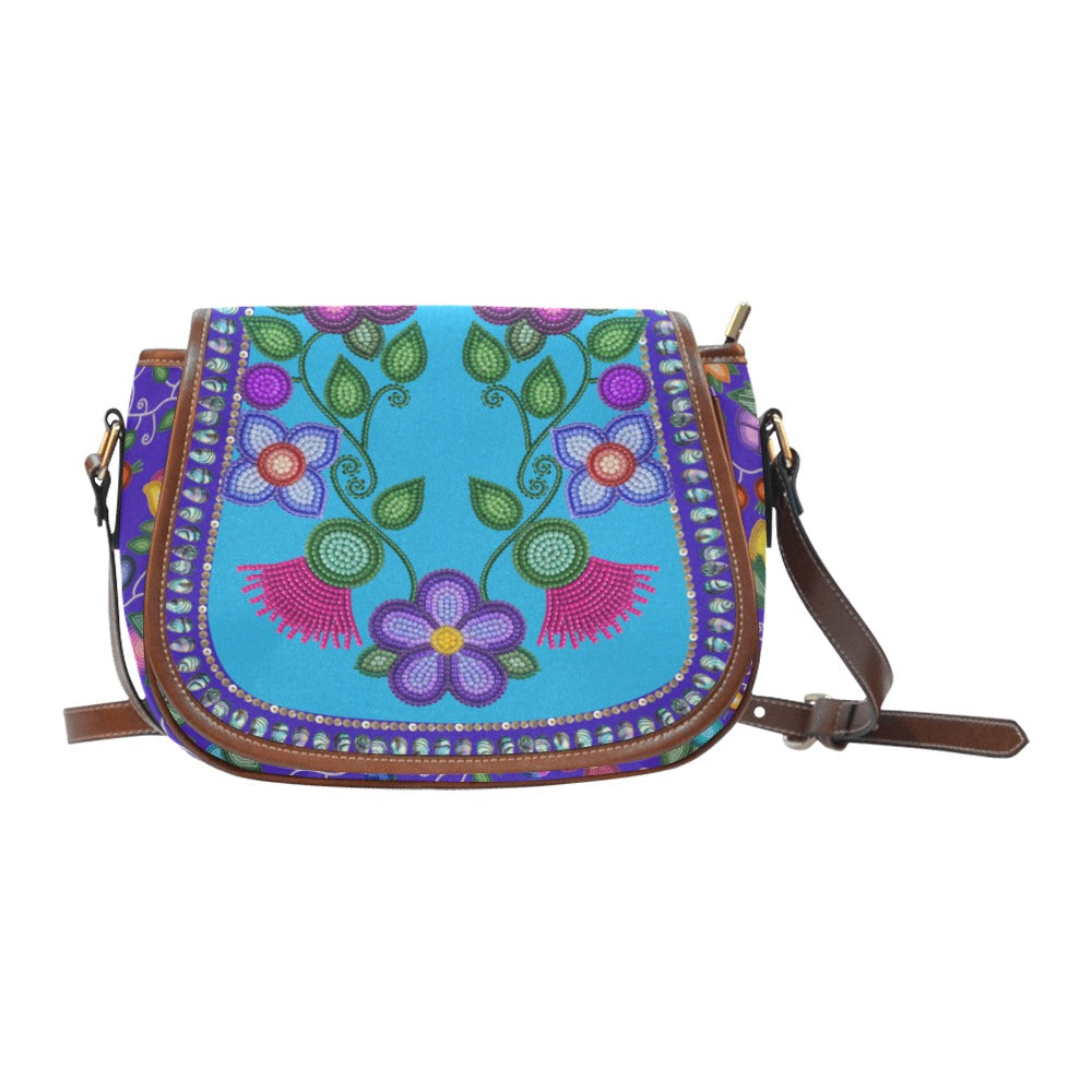 Beaded Offering Blue 1 Saddle Bag/Large