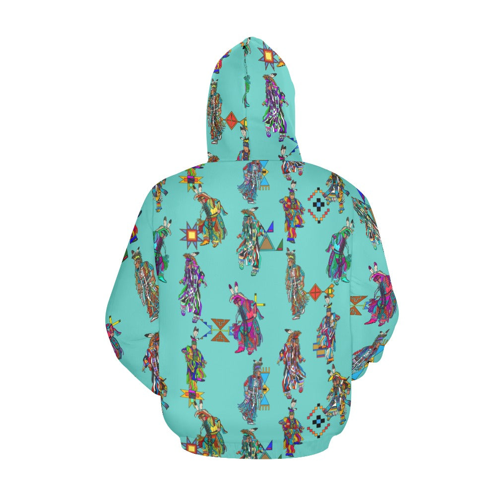 Men's Grass Dancers Eggshell Blue Hoodie for Men (USA Size)
