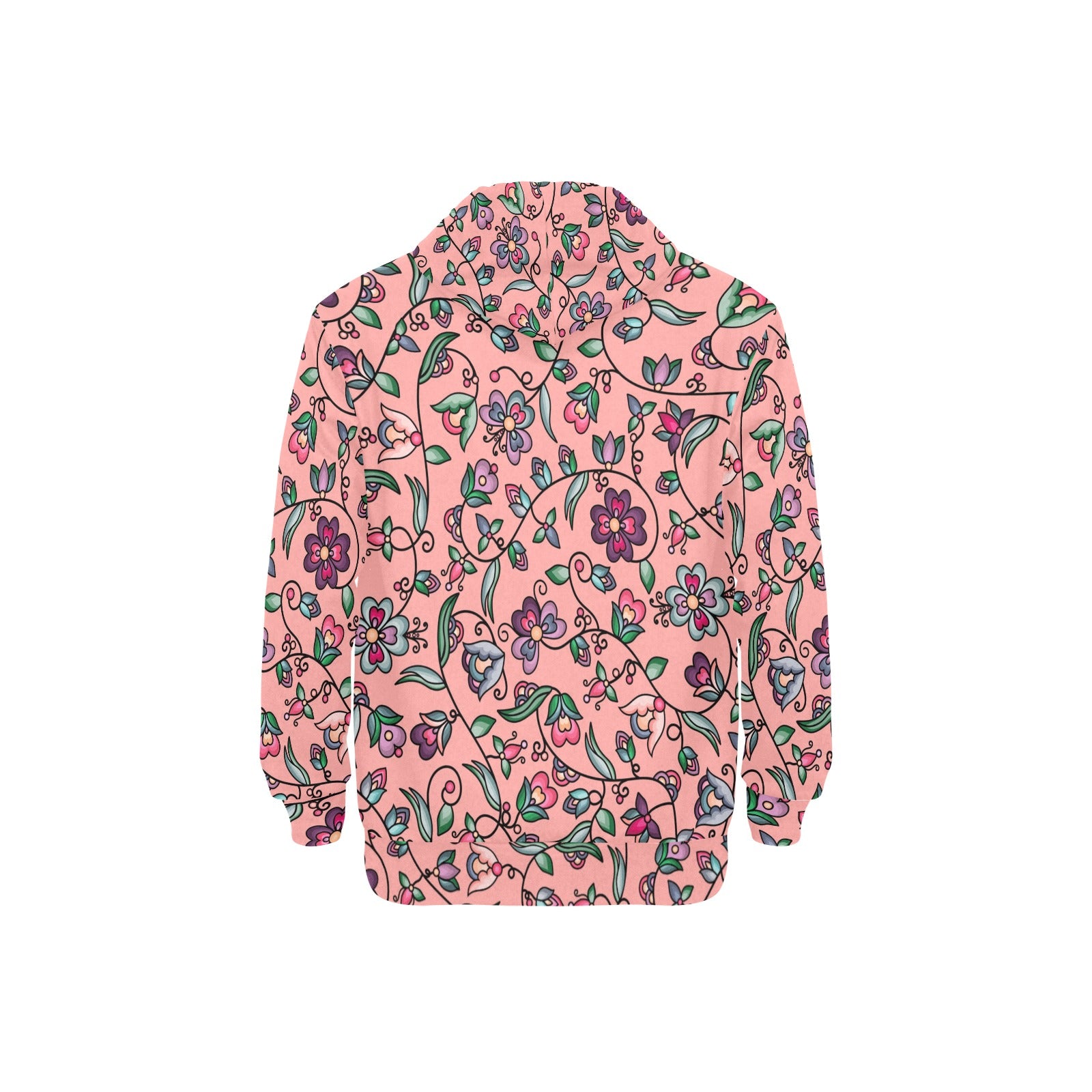 Amber Evening Garland Peach Men's Long Sleeve Fleece Hoodie