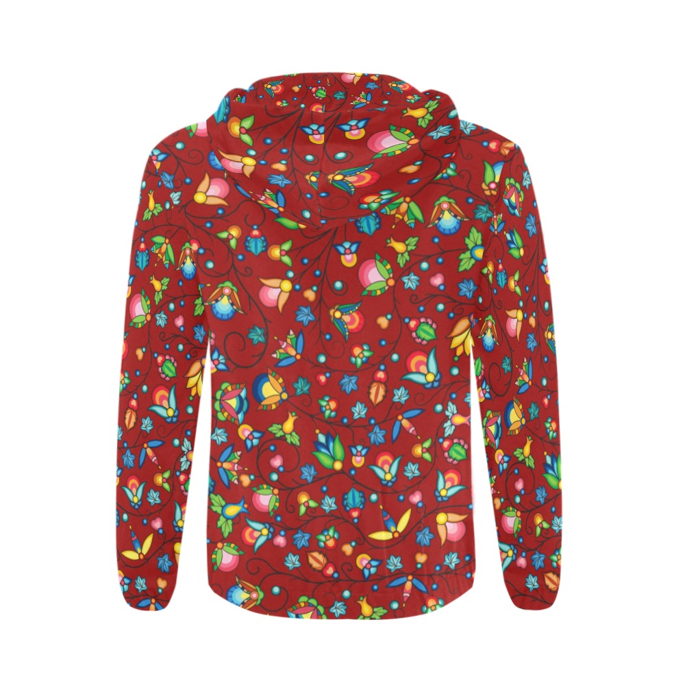 Prairie Plains Spirit Red Men's Zipper Hoodie