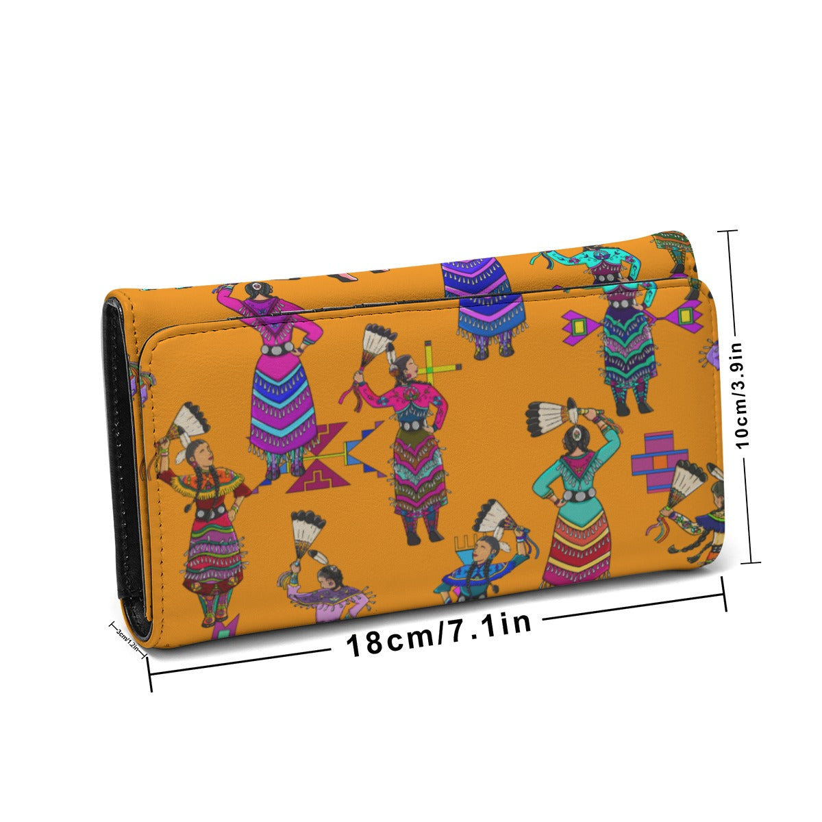 Women's Jingle Dancers Orange Foldable Wallet
