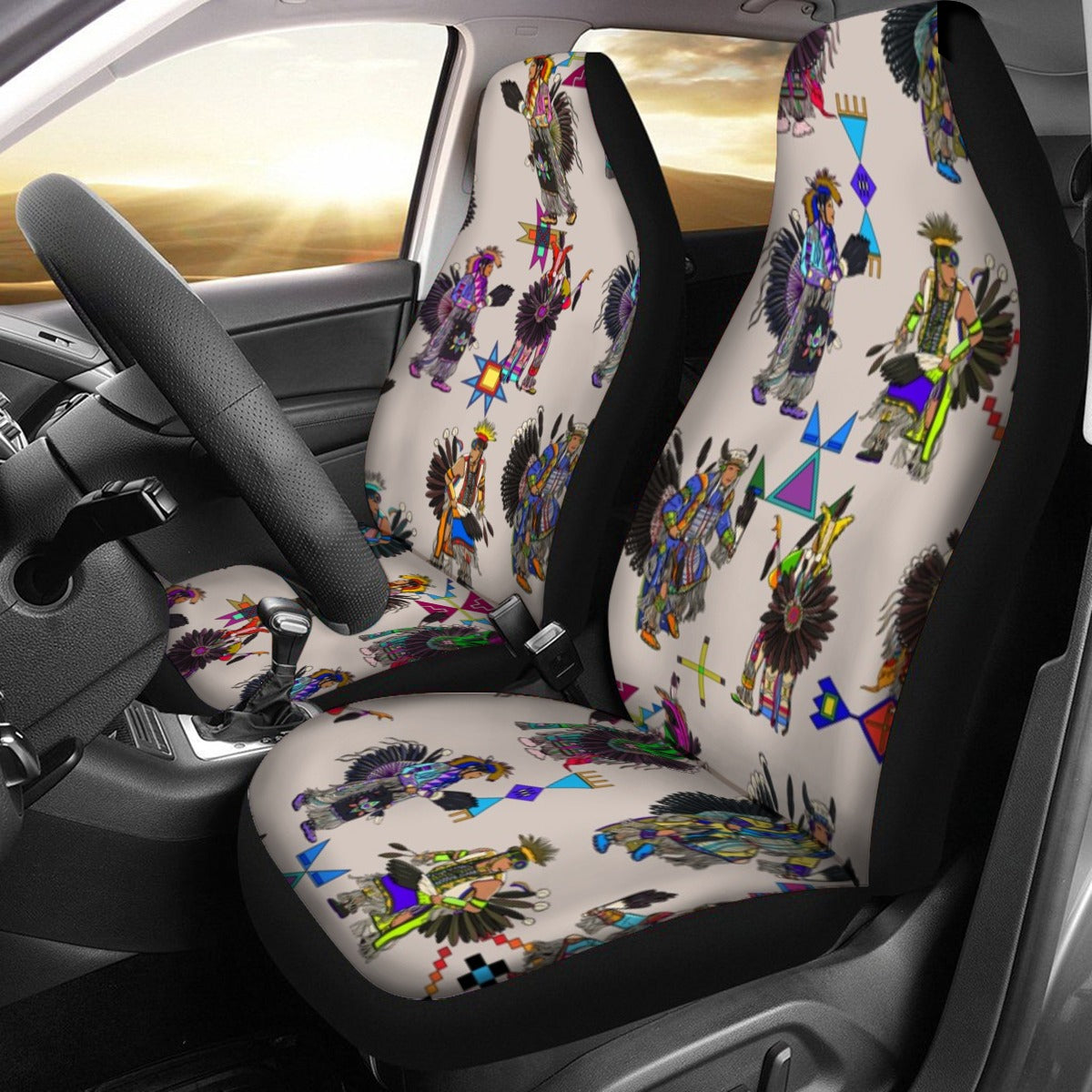 Men's Tradish Dancers Muslin White Universal Car Seat Cover With Thickened Back