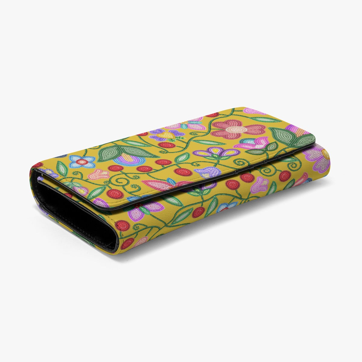 Petal Harmony Ochre Foldable Wallet