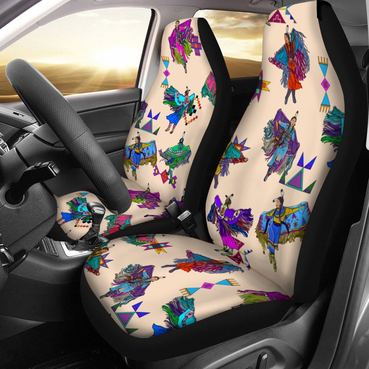 Women's Fancy Dancers Muslin Universal Car Seat Cover With Thickened Back