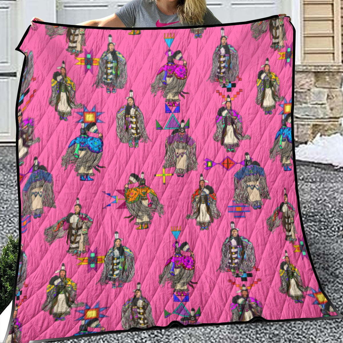 Women's Tradish Dancers Pink Lightweight & Breathable Quilt With Edge-wrapping Strips