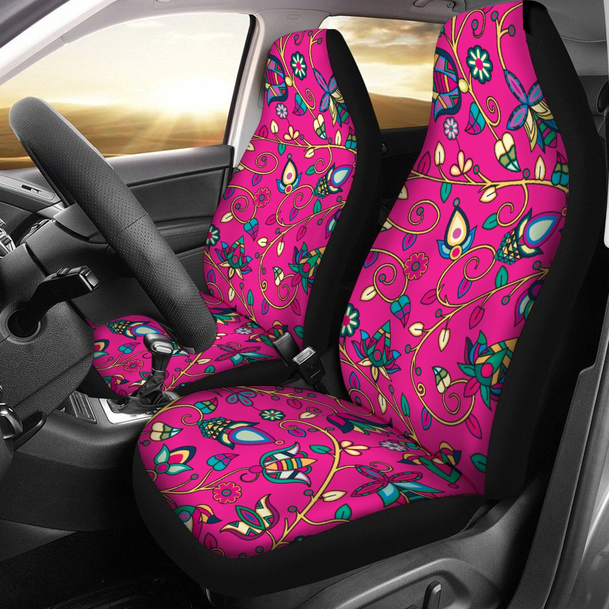 Thorny Path Pink Universal Car Seat Cover With Thickened Back
