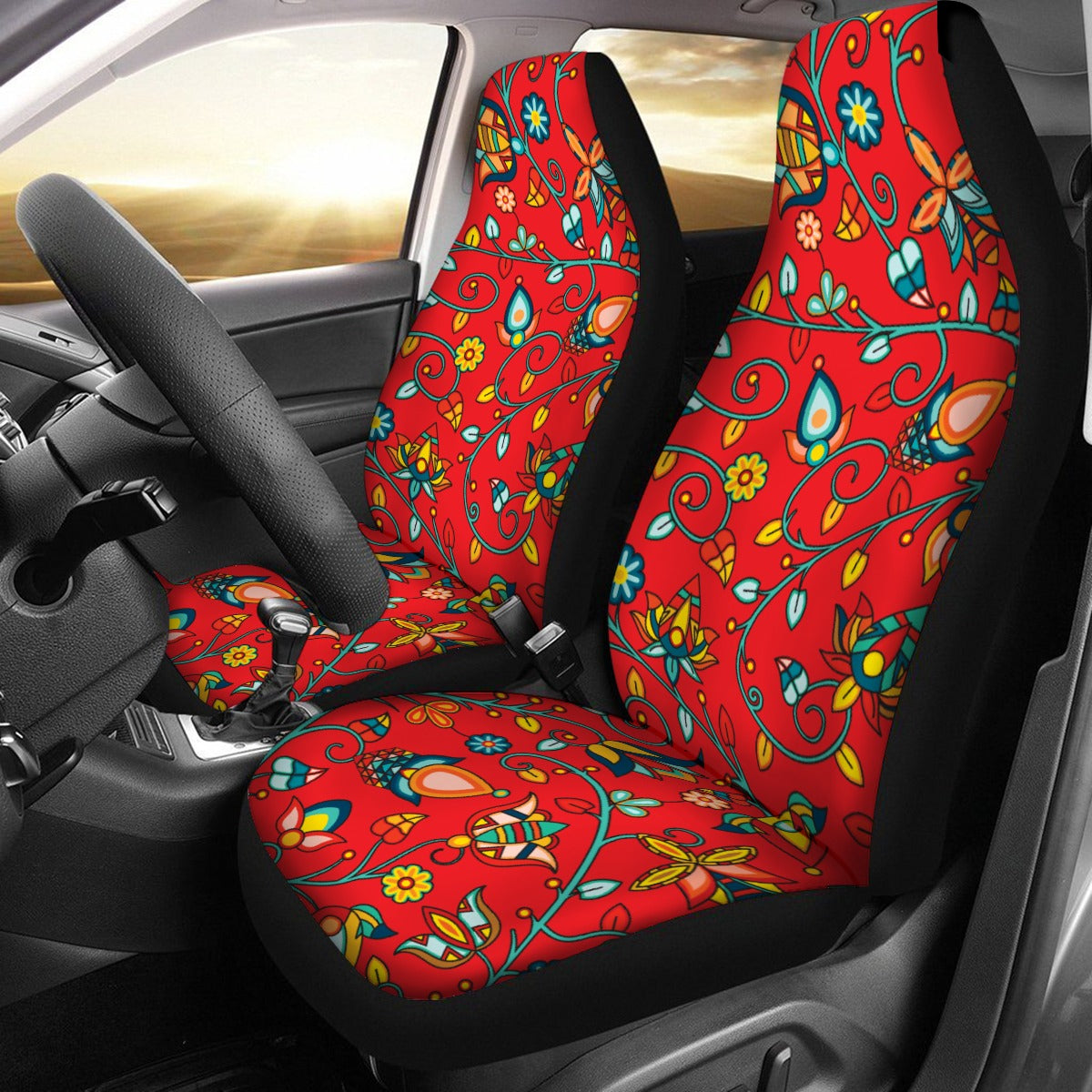 Thorny Path Red Universal Car Seat Cover With Thickened Back