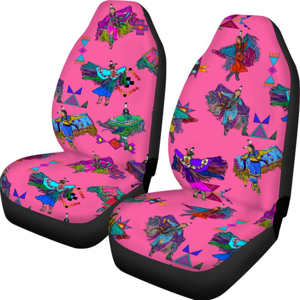 Women's Fancy Dancers Pink Universal Car Seat Cover With Thickened Back