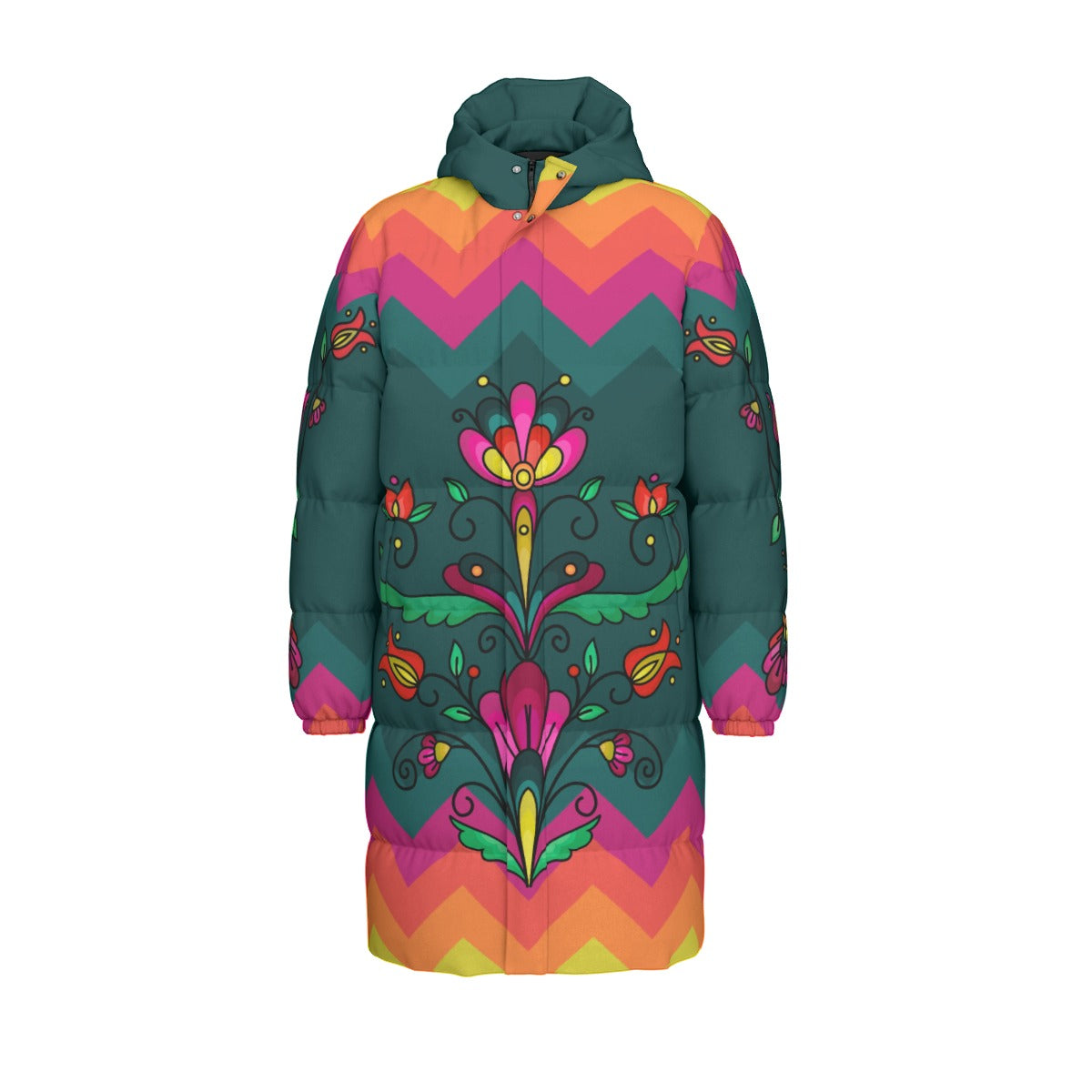 Autumn Kinship Wreath Unisex Long Down Jacket