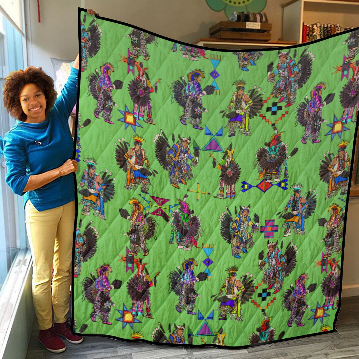Men's Tradish Dancers Grass Lightweight & Breathable Quilt With Edge-wrapping Strips