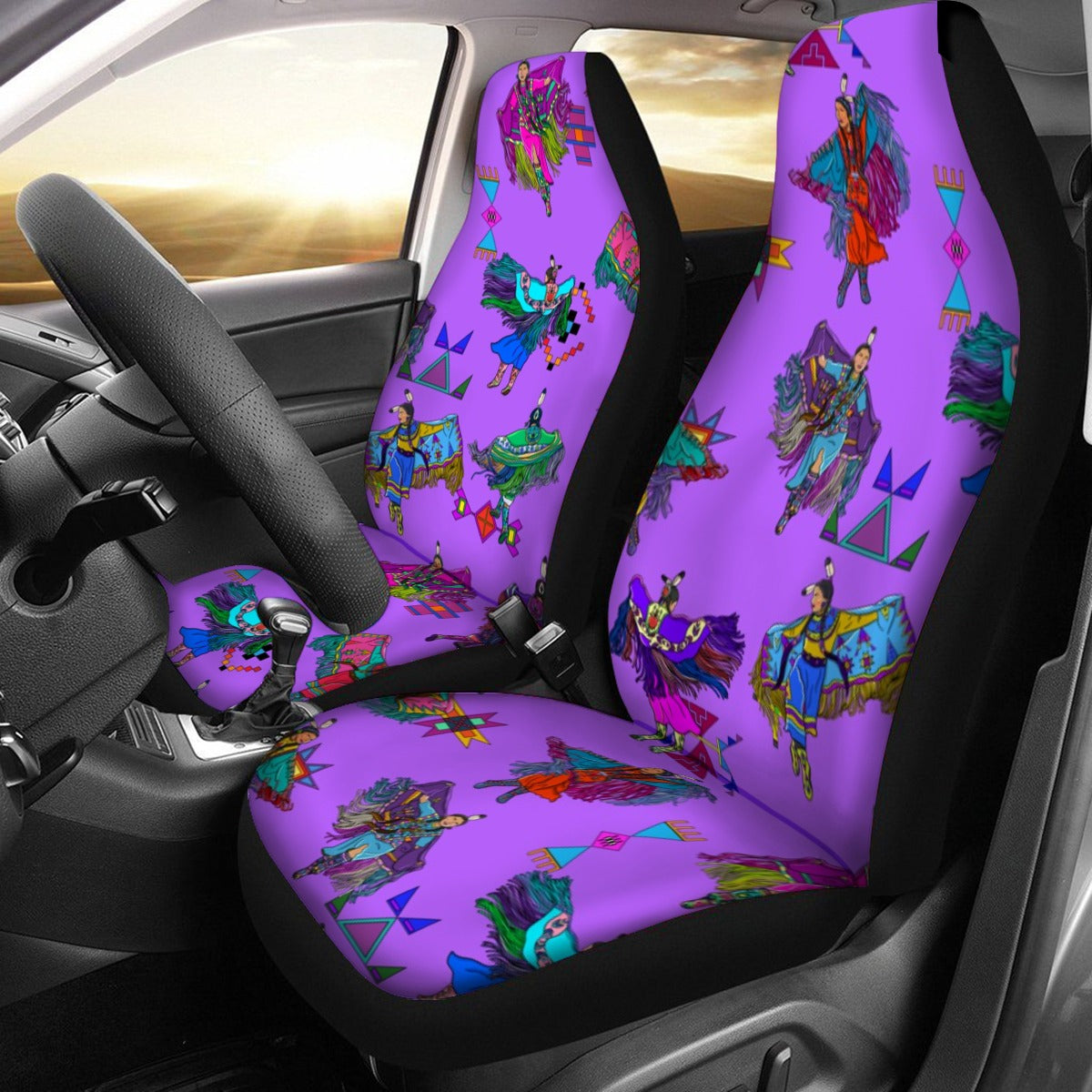 Women's Fancy Dancers Purple Universal Car Seat Cover With Thickened Back