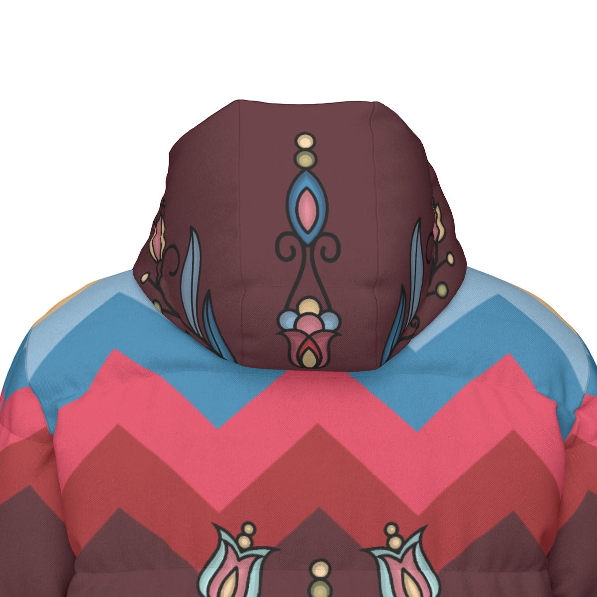 Frozen Petal Cascade Unisex Long Down Jacket