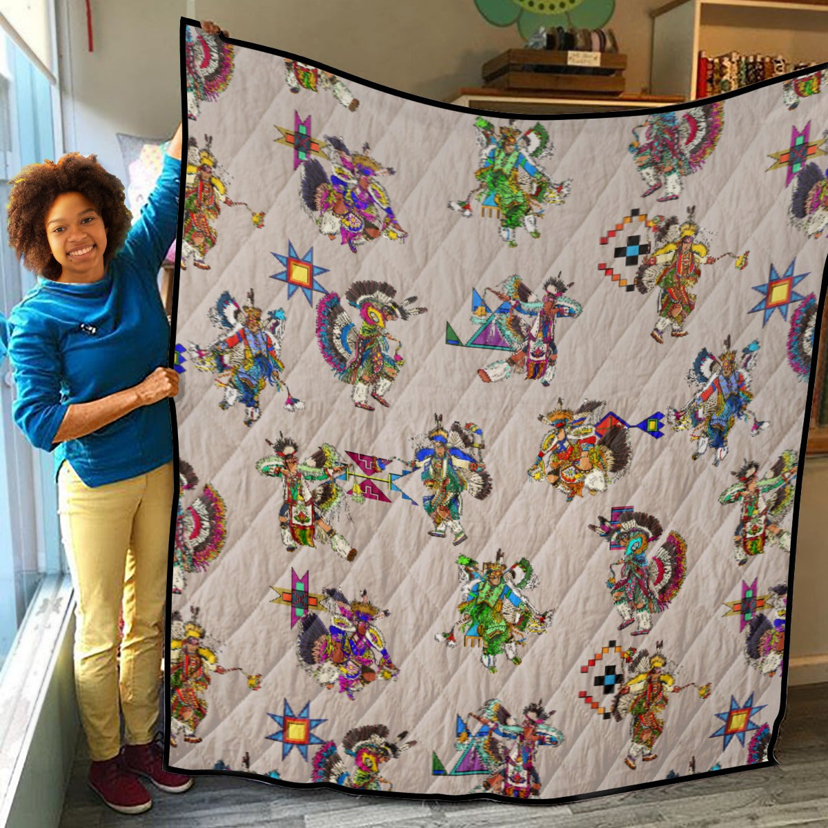 Men's Fancy Dancers Muslin Lightweight & Breathable Quilt With Edge-wrapping Strips