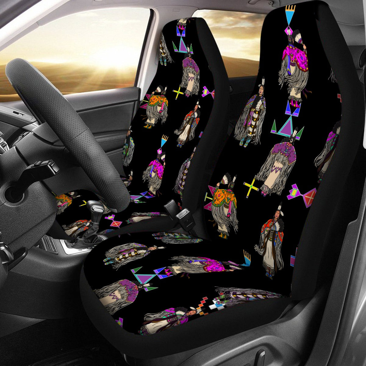 Women's Tradish Dancers Black Universal Car Seat Cover With Thickened Back
