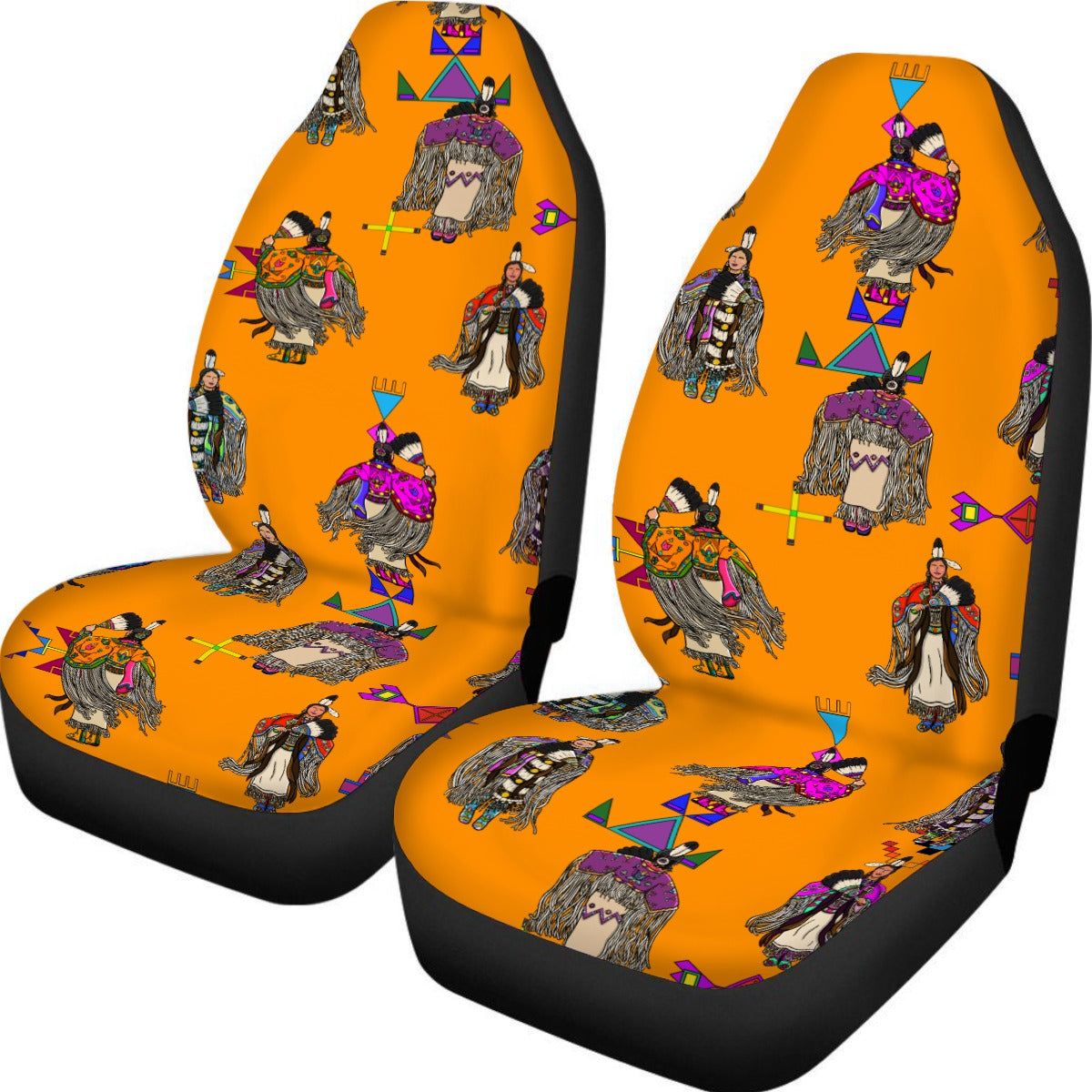 Women's Tradish Dancers Orange Universal Car Seat Cover With Thickened Back