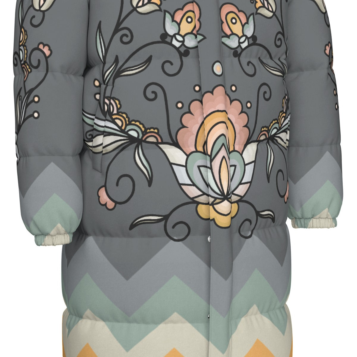 Falling Leaf Rising Bloom Unisex Long Down Jacket