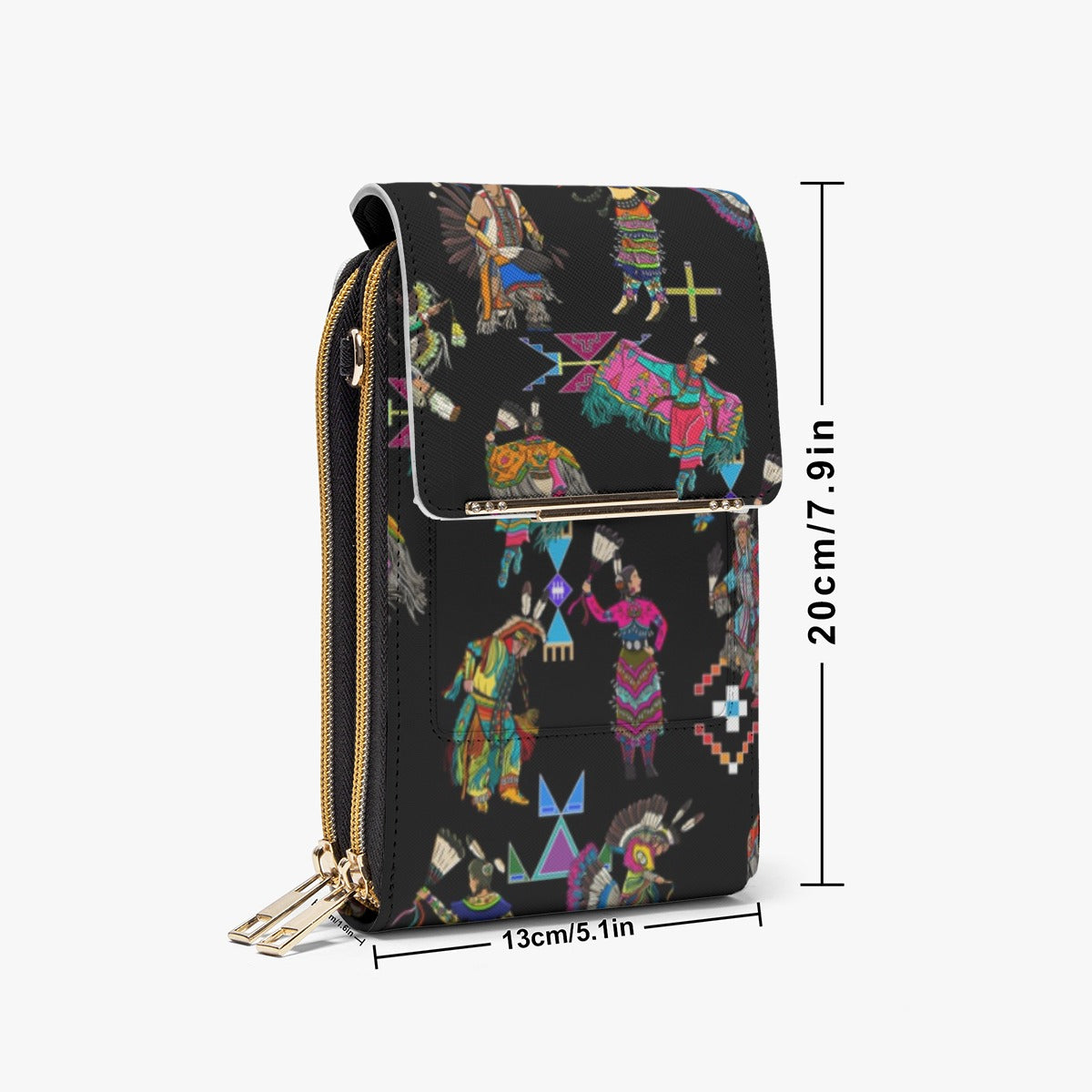 Grand Entry Dancers Black Mobile Phone Chest Bag