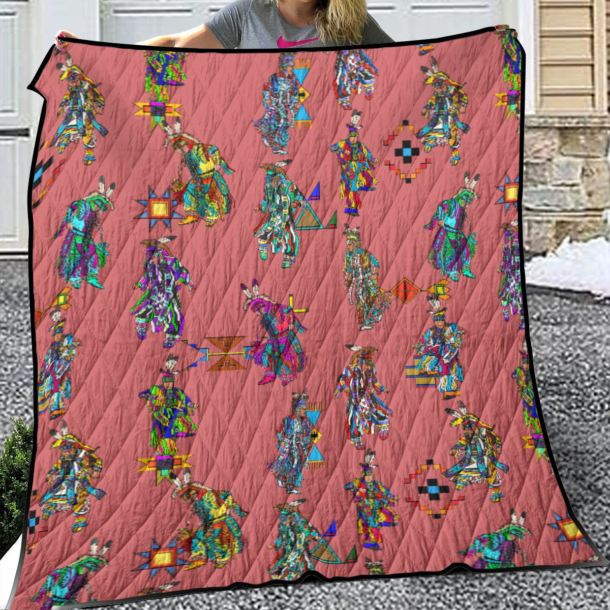 Men's Grass Dancers Terra Cotta Lightweight & Breathable Quilt With Edge-wrapping Strips