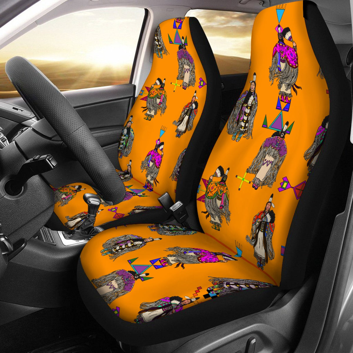 Women's Tradish Dancers Orange Universal Car Seat Cover With Thickened Back