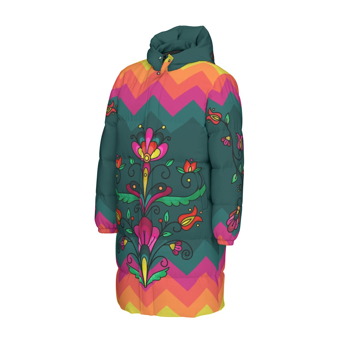 Autumn Kinship Wreath Unisex Long Down Jacket