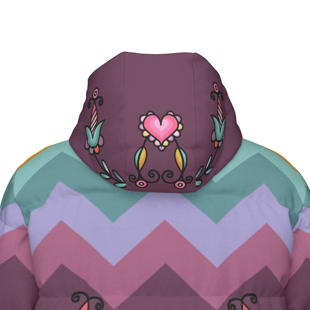 Harvest Hearth Floral Main Unisex Long Down Jacket