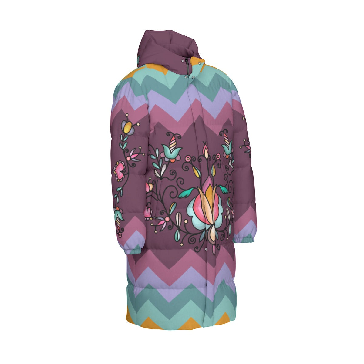 Harvest Hearth Floral Main Unisex Long Down Jacket